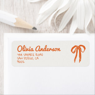 Etiqueta Chuva de Bebê Laranja Escrita à Mão Retro