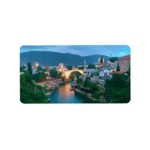 Etiqueta Cidade de Mostar - Bósnia e Herzegovina