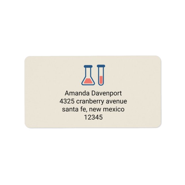 Etiqueta Ciência no tubo de ensaio e beaker (Frente)