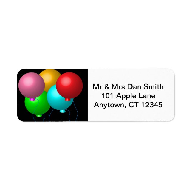 Etiqueta Cinco Balões de Aniversário (Frente)