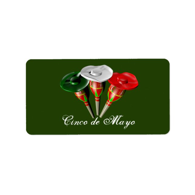 Etiqueta Cinco de mayo ,fiesta mexicano (Frente)