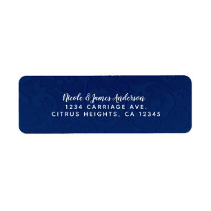 Etiqueta Cinderela Azul Marinho História Elegante Casamento