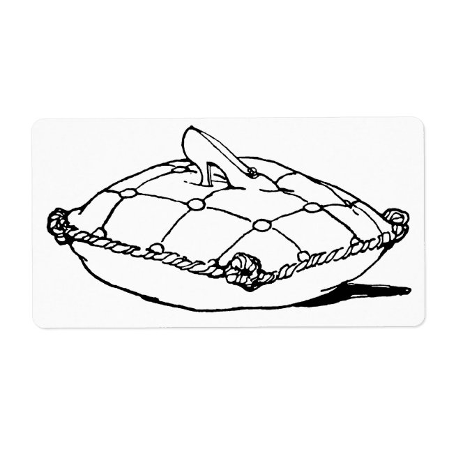 Etiqueta Cinderela Vidro Slipper e Travesseiro Rótulo Grand (Frente)