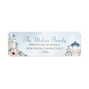 Etiqueta Cinderella Fairy Tale Carruagem Return Address