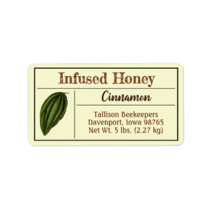 Etiqueta Cinnamon Spice Infusor Honey Jar