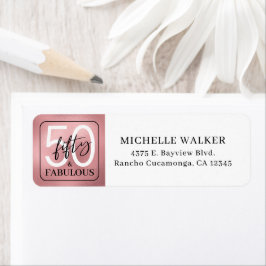 Etiqueta Cinquenta & Fabuloso Roscado Dourado Script Aniver