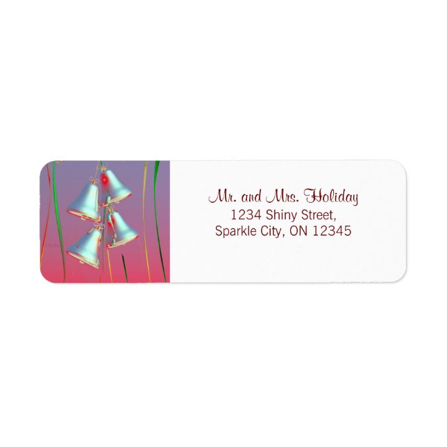 Etiqueta Cintos de Prata Feriados Brilhantes (Frente)