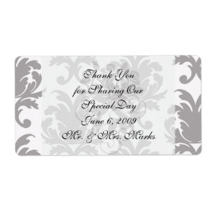 Etiqueta cinza barroco branco