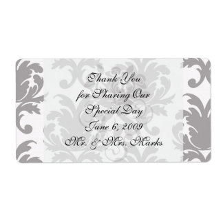 Etiqueta cinza barroco branco