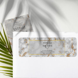 Etiqueta Cinza e endereço de devolução Elegante de Agate Ma