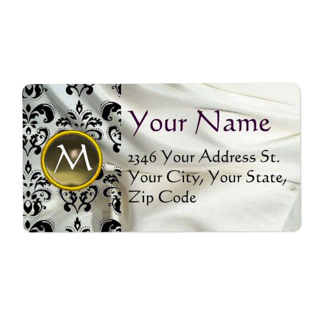 Etiqueta CINZA SILK DAMASK GEM branca (Frente)