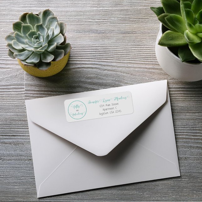 Etiqueta Cinza Teal 50 e Fabuloso Aniversário (Criador carregado)