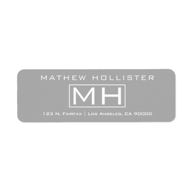 Etiqueta Cinzas modernas e profissionais brancos (Frente)