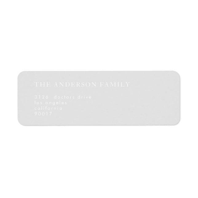 Etiqueta Cinzas simples e caligrafia moderna branca regress (Frente)
