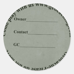 etiqueta circular do geocache