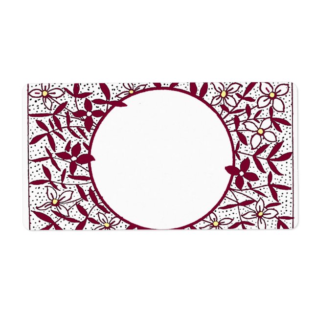 Etiqueta Círculo com fronteira de margarida (Frente)