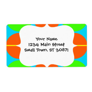 Etiqueta Círculo da cerceta do amarelo alaranjado do verde