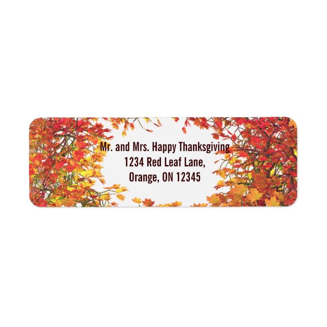 Etiqueta Círculo Folha de Ação de Graças (Frente)