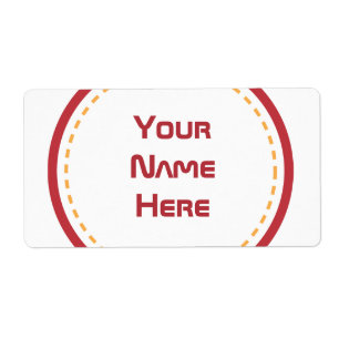 Etiqueta Círculo Laranja Vermelho