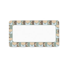 Etiqueta Círculos em Castanho Mudado e Rótulo de Endereço V