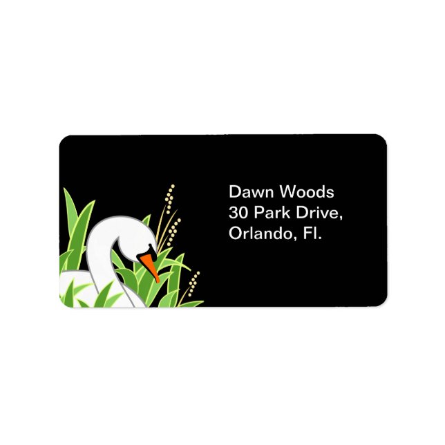 Etiqueta Cisne Branco Elegante (Frente)