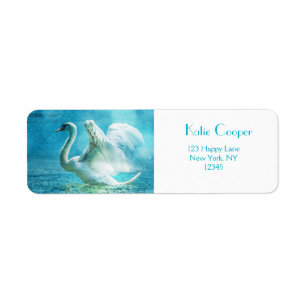 Etiqueta Cisne mágica durante um chá do verão