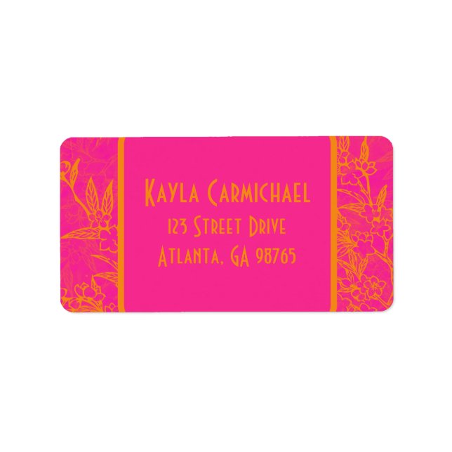 Etiqueta Citrus Pink e Orange Flowers (Frente)