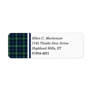 Etiqueta Clã Campbell do Tartan do Scottish dos azuis