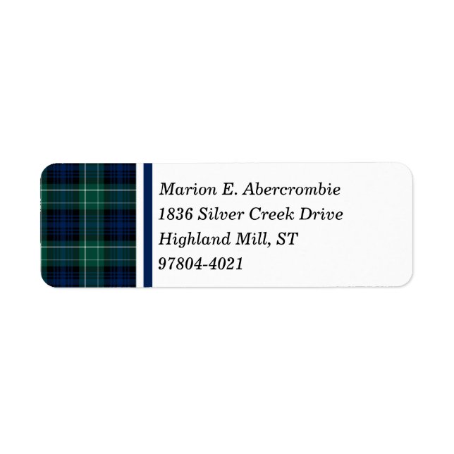 Etiqueta Clan Abercrombie Tartan (Frente)