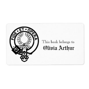 Etiqueta Clan Arthur Crest Livro Personalizado Pertence A