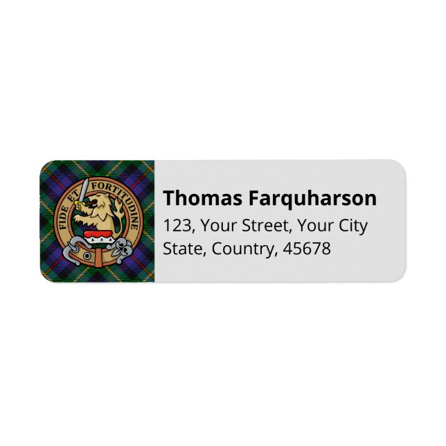 Etiqueta Clan Farquharson Tartan Label (Frente)