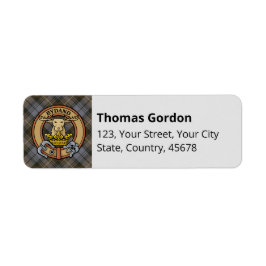 Etiqueta Clan Gordon Weathered Tartan Label