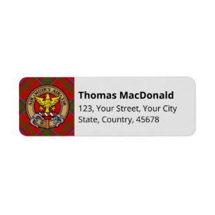 Etiqueta Clan MacDonald do Keppoch Tartan Label