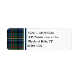 Etiqueta Clan MacMillan Modern caçando Tartan