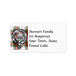Etiqueta Clan Stewart Tartan Crest Labs