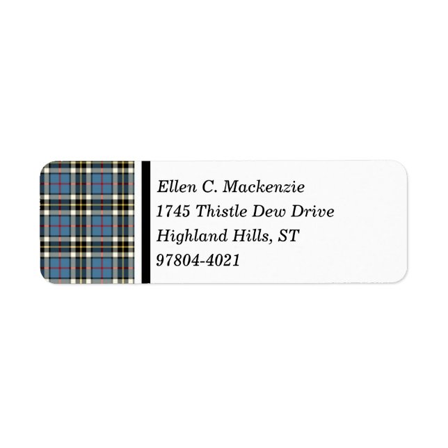 Etiqueta Clan Thompson Blue Dress Tartan (Frente)