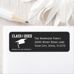 Etiqueta Classe cinzenta simples moderna do boné de
