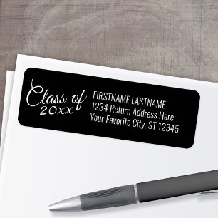 Etiqueta Classe com Ano Personalizado e Endereço de Devoluç