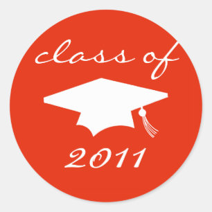 Etiqueta Classe De 2011 (Boné de formatura Vermelh