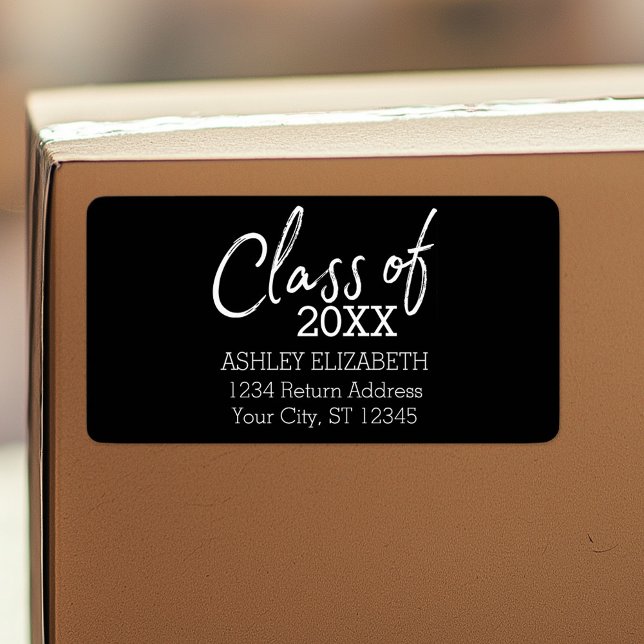 Etiqueta Classe de Festa de formatura do ANO ADD (Custom Shipping Label with Return Address)