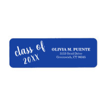 Classe De Graduação Do Endereço De Retorno Azul