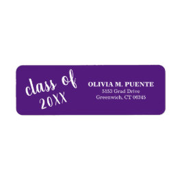 Etiqueta Classe De Graduação Do Endereço De Retorno Roxo