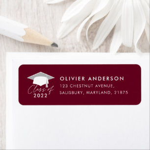 Etiqueta Classe elegante de burgundy moderna de graduação