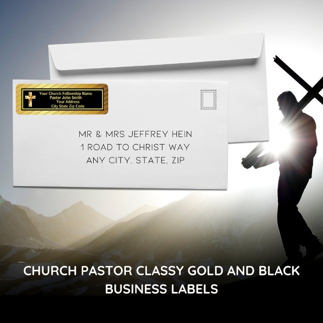 Etiqueta Classe Pastoral da Igreja Ouro e Preto Negócios (PLEASE NOTE: The foil elements are simulated and will not be used in the making of this product.)
