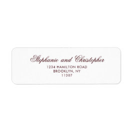 Etiqueta Classic Burgundy Return Address Label