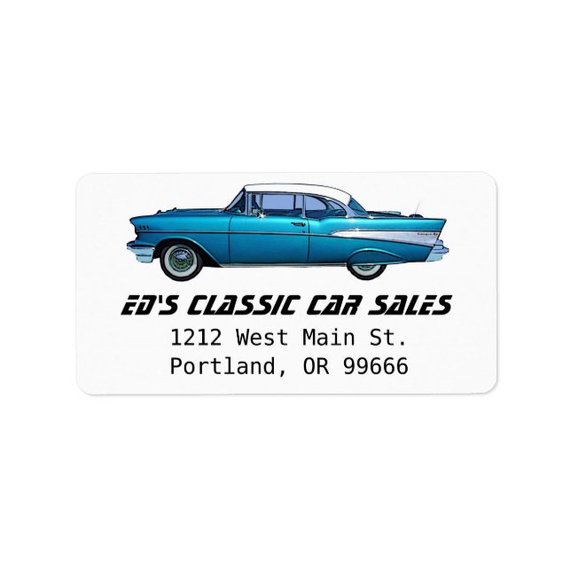 Etiqueta Classic car 1957 Chevy BelAire (Frente)
