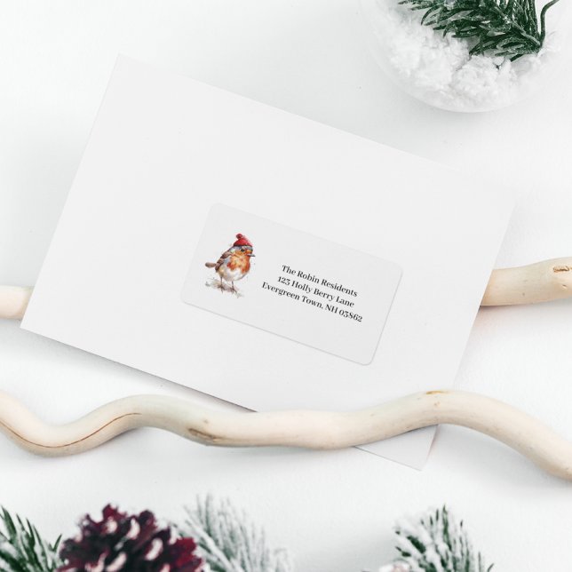 Etiqueta Classic Christmas Robin, custom  (Criador carregado)