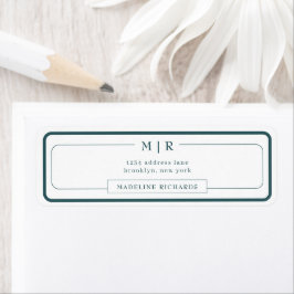 Etiqueta Classic Monogram Smoke Green Border Address