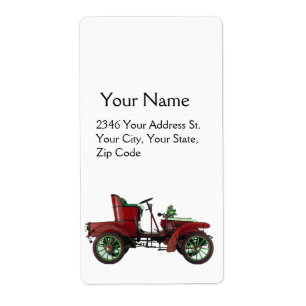 Etiqueta CLASSIC /RED CARRO VINTAGE Automotive White