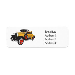 Etiqueta Classic yellow car 1931